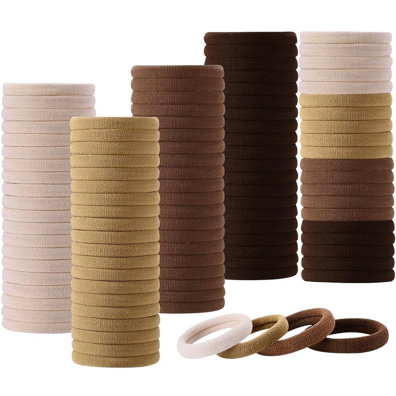 WillingTee Baby Hair Ties,300PCS Nylon Toddler Hair Ties for Girls, Kids Seamless Hair Bands, Girls Elastic Ponytail Holders,Brown - Image 1